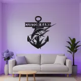 Custom Marlin Anchor Sign | Personalized LED Metal Wall Art | Deep Sea Fishing Decor for Man Cave Gift | Nautical Wall Decor