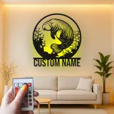 Arte da Parete Manatee in Metallo Personalizzata | Insegna LED per Mucca di Mare | Decorazione Nautica per Amanti dell'Oceano