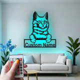 Décoration murale en métal personnalisée avec lumière LED pour les amoureux des animaux