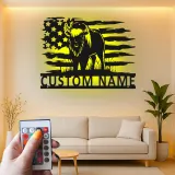 Insegna in metallo LED Bisonte Americano Personalizzata Regalo Patriottico Decorazione Rustica per Amanti della Fauna