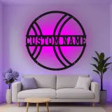 Cartel de metal LED personalizado de baloncesto, regalo deportivo para atletas, decoración de sala de juegos 1