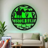 Cartel de metal LED personalizado de vaquero y caballo, regalo western para él, decoración rústica para rancho 3