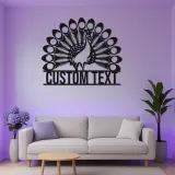 Enseigne en métal personnalisée de paon | Art mural éclairé LED pour maison et entreprise | Décor d'oiseau Art déco