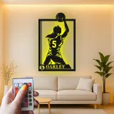 Cartel de metal LED personalizado de jugador de baloncesto - Regalo deportivo para atletas - Decoración de sala de juegos 2