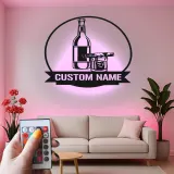 Cartel de metal LED de bar personalizado, regalo para entusiastas de bares en casa, decoración para man cave