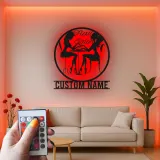 Cartel personalizado para salón de uñas con LED | Decoración mural de metal personalizada para técnicas | Decoración elegante para estudio de belleza