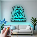 Cartel de metal LED personalizado de Shih Tzu para regalo de amante de perros, decoración de mascotas en el salón 1