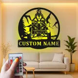 Custom ATV Rider Led Light Metal Wall Art Personalized Gift for Outdoor Enthusiasts Garage or Man Cave Decor