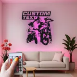 Custom Motocross Rider Led Light Metal Wall Art Personalized Gift for Dirt Bike Enthusiasts Garage or Man Cave Decor 2