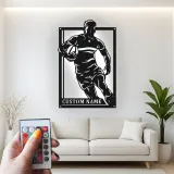 Custom Rugby Player Metal Sign | Personalized LED Wall Art | Sports Decor for Game Room | Gift for Athlete Coach