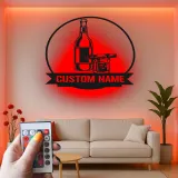 Cartel de metal LED de bar personalizado, regalo para entusiastas de bares en casa, decoración para man cave