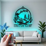 Custom Santa Sleigh Led Light Metal Wall Art Christmas Gift for Families Festive Living Room Decor