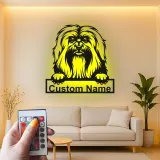 Custom Shih Tzu Led Light Metal Wall Art Personalized Dog Lover Gift Living Room Pet Decor