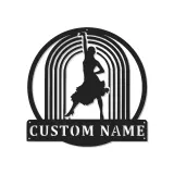 Insegna in metallo personalizzata con silhouette di ballerino retroilluminata regalo per amanti della danza decorazione per studio o camera da letto