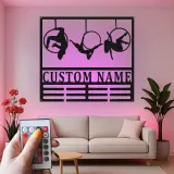 Décoration murale en métal LED personnalisée pour danseurs de cerceau aérien - Cadeau unique pour les passionnés de danse, décoration de studio ou de maison