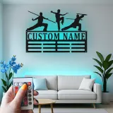 Arte Murale in Metallo per Arti Marziali Personalizzata | Insegna LED Personalizzata per Kung Fu | Regalo Decorativo per Dojo e Scuola di Karate