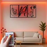 Cartel de nombre de oso de peluche personalizado | Arte mural de metal LED para guardería | Decoración de habitación de bebé personalizada | Regalo de recuerdo para recién nacidos