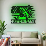 Custom Snowmobile Rider Metal Sign | Personalized LED Wall Art | Winter Sports Gift for Riders & Garage Decor
