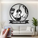 Insegna in metallo LED a forma di violino personalizzata, regalo per musicisti, decorazione per stanza musicale per amanti della musica