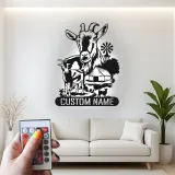 Insegna LED personalizzata per fattoria di capre | Arte murale in metallo personalizzata per agricoltori | Arredo rustico per casa di campagna e ranch