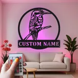 Custom Kingfisher Led Light Metal Wall Art Personalized Nature Lover Gift Living Room or Garden Decor