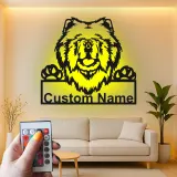 Décoration murale en métal personnalisée avec ours, lumière LED, cadeau pour les amoureux de la faune, décoration de chalet rustique 1