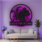 Insegna in metallo LED personalizzata per gatti - Regalo per amanti dei gatti - Decorazione per camera da letto o soggiorno