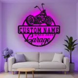 Cartel de metal LED personalizado para garaje de motocicletas, regalo para él, decoración para man cave