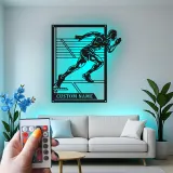 Custom Sprinter LED Sign | Personalized Track & Field Metal Wall Art | Athlete Gift for Coach | Gym Decor