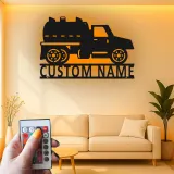 Custom Septic Truck Sign | Personalized LED Metal Wall Art | Gift for Truck Driver | Garage & Man Cave Decor