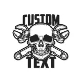 Mechanic Skull LED Sign | Custom Metal Wall Art for Garage | Personalized Man Cave Decor | Biker Bar & Workshop Gift Idea