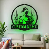 Custom Duck Family Led Light Metal Wall Art Personalized Nature Lover Gift Living Room or Nursery Decor