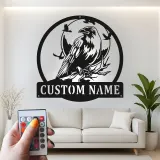 Cartel de metal LED con cuervo personalizado, regalo para amantes de las aves, decoración única para sala de estar