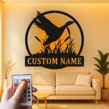 Cartel de metal LED de silueta de pato personalizado Regalo para amantes de la naturaleza Decoración rústica del hogar