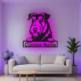 Décoration murale en métal personnalisée Schnauzer LED pour un cadeau pour les amoureux des chiens