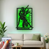 Cartel LED de atleta de obstáculos | Arte mural de metal personalizado | Decoración personalizada con nombre de corredor | Regalo para ella