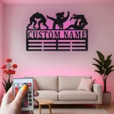 Personalisierte LED-beleuchtete Metall-Wandkunst mit Wrestling – Geschenk für Wrestler, Schlafzimmer oder Gym-Dekoration