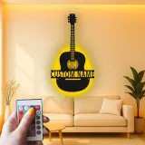 Personalisierte Gitarren-LED-Leuchte | Individuelle Metall-Wandkunst für Musikzimmer | Geschenk für Musiker
