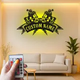 Insegna LED per macchina per tatuaggi personalizzata | Arte da parete in metallo personalizzata per studi di tatuaggi | Decorazione retroilluminata per pistola d'inchiostro