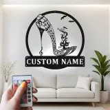 Custom High Heel LED Sign | Metal Music Note Wall Art | Personalized Decor for Salon or Boutique | Fashion Lover Gift