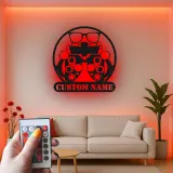 Panneau LED Phoroptère Personnalisé | Décoration murale Optométriste Personnalisée | Décor de clinique oculaire en métal | Cadeau pour médecin