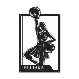 Personalisierte Cheerleader LED-beleuchtete Metall-Wandkunst – Geschenk für Cheer-Teamzimmer oder Spielzimmer-Deko