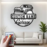 Cartel de metal LED de coche clásico personalizado regalo de garaje para entusiastas del automóvil decoración de man cave 9