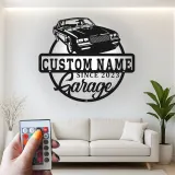 Cartel de metal LED de coche clásico personalizado regalo de garaje para entusiastas del automóvil decoración de man cave 7