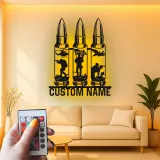 Personalized Soldier Silhouette LED Sign | Custom Military Metal Wall Art | Patriotic Veteran Tribute | Man Cave Decor With Name