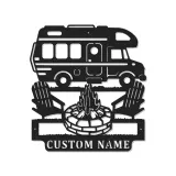 Personalisierte LED-Beleuchtung Metall-Wandkunst für Wohnmobile – Geschenk für Camper und Outdoor-Abenteuer