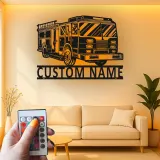 Cartel de metal de camión de bomberos personalizado | Arte mural LED personalizado para regalo de bombero | Decoración de estación de bomberos y man cave