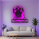 Insegna in metallo LED personalizzata per amanti dei cani Mastiff