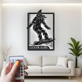 Personalisierte Snowboarder LED-Schild | Individuelle Metall-Wandkunst | Jugendzimmer Snowboard-Dekor | Geschenk für Wintersportler