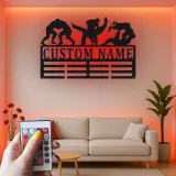 Personalisierte LED-beleuchtete Metall-Wandkunst mit Wrestling – Geschenk für Wrestler, Schlafzimmer oder Gym-Dekoration